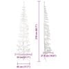 vidaXL Artificial Half Christmas Tree White PVC 82.7 in Tall