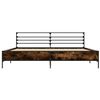 vidaXL Bed Frame Smoked Oak Engineered wood, Metal Super King Bed Frame