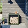 vidaXL Firewood Rack Green 23.6x15.7x23.6" Steel
