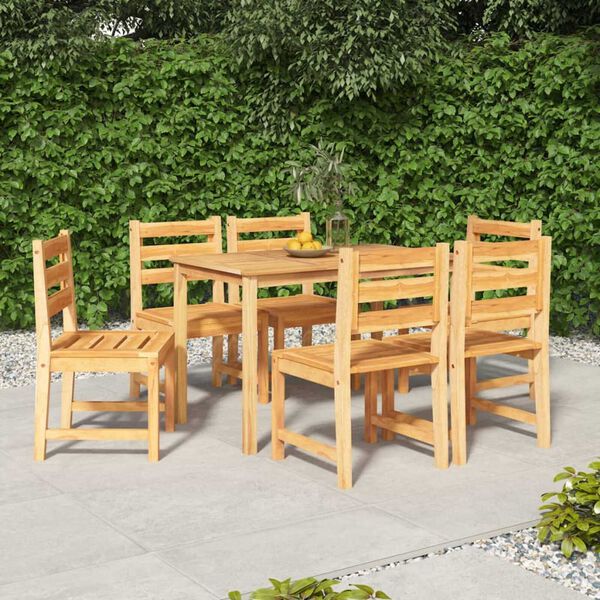 vidaXL 7 Piece Patio Dining Set Solid Wood Teak