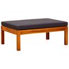 vidaXL Bench Dark Grey and Natural Wood Solid Acacia Wood, Polyester Fabric