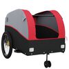 vidaXL Bike Trailer Black and Red 99.2 lb Iron