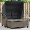 vidaXL Garden Sofa Grey PE rattan, powder-coated steel 2-seater