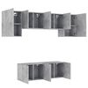 vidaXL TV Wall Unit Concrete grey Engineered wood Large