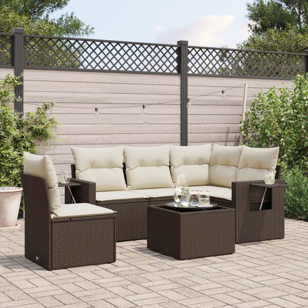 vidaXL Garden Sofa Set Brown