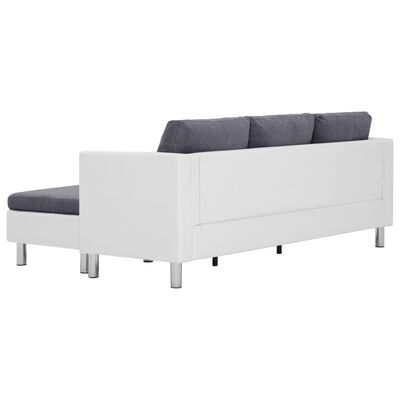 vidaXL 3-Seater Sofa with Cushions White Faux Leather
