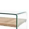 vidaXL Coffee Table Clear and Oak Tempered Glass and MDF 38.6x17.7x12.2 in