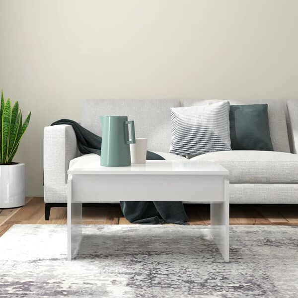 vidaXL Coffee Table High gloss white Engineered wood Medium Durable