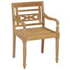 vidaXL Batavia Chair Set of 8 Natural Teak Solid Teak Wood, Polyester