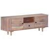 vidaXL TV Cabinet Light grey wood, Brass