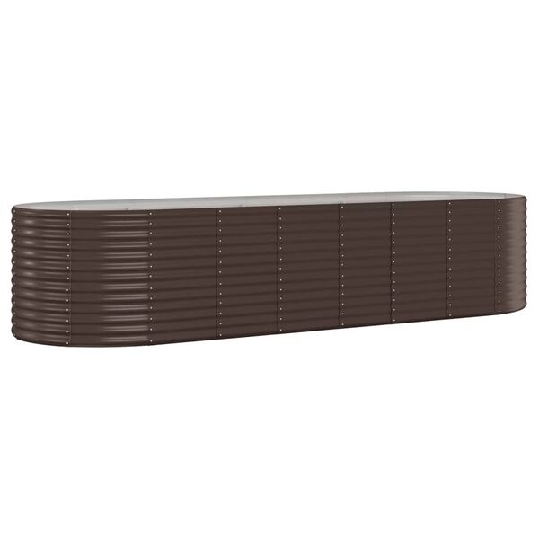 vidaXL Garden Raised Bed Brown Powder-coated steel 126.8 x 39.4 x 26.8 in