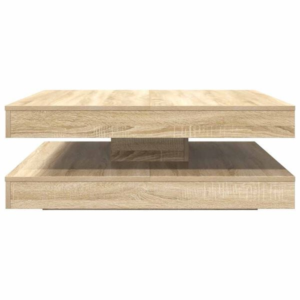 vidaXL Coffee Table Sonoma Oak Engineered Wood 35.4 x 35.4 in Rotatable