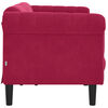 vidaXL Sofa Wine Red Velvet (100% polyester), plywood, solid wood 3-Seater