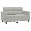 vidaXL 3 Piece Sofa Set with Pillows Light Gray Microfiber Fabric