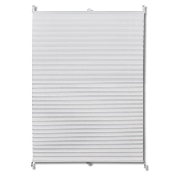 vidaXL Plisse Blind White Crepe Fabric, Aluminum 23.6 x 49.2