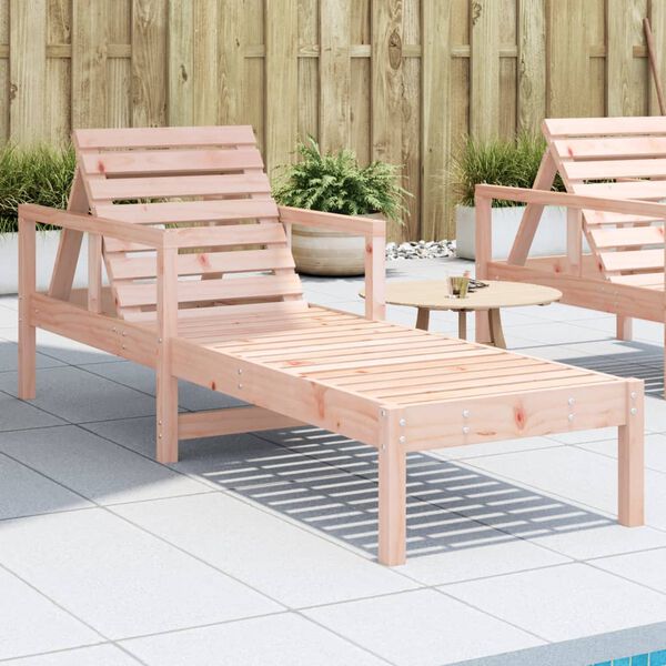 vidaXL Sun Lounger Natural wood Solid Douglas wood Medium
