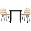 vidaXL Garden Dining Set Black Steel, Polyethylene, Tempered Glass Medium