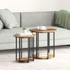 vidaXL Side Table Set 2 pcs Old wood and Black 19.7" x 19.7" x 19.9