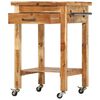 vidaXL Kitchen Trolley 22.8"x22.8"x35" Solid Wood Acacia