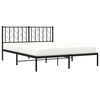 vidaXL Bed Frame Black Powder-Coated Steel King Bed Frame Rectangular