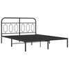 vidaXL Bed Frame Black Steel 59x79 in King Size Bed Frame Rectangular