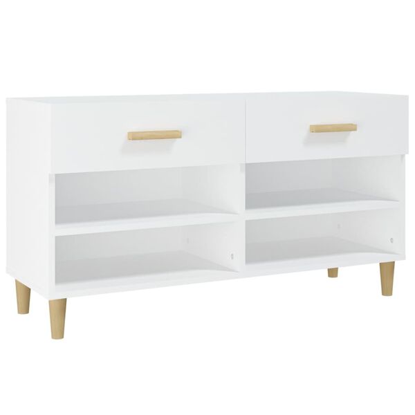 vidaXL Shoe Cabinet White Engineered wood Medium Shoe Cabinet