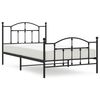 vidaXL Bed Frame Black Powder-Coated Steel 42.1 in x 79.9 in Bed Frame