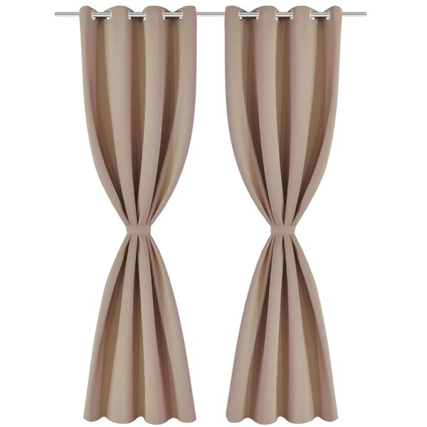 vidaXL Blackout Curtains 2 pcs with Metal Eyelets 53.1x68.9" Cream