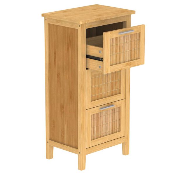 EISL Bathroom Cabinet Natural Bamboo Bamboo 11.8x16.5x32.3 in