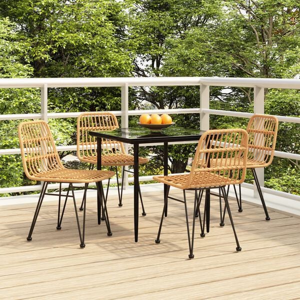 vidaXL Garden Dining Set Black