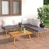 vidaXL Garden Lounge Set Dark gray Solid acacia wood Large Modular