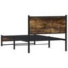 vidaXL Bed Frame Smoked Oak Steel Single Bed Frame Rectangular