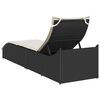 vidaXL Folding Sun Lounger Black and cream white