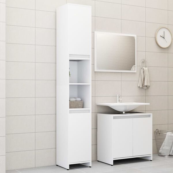 vidaXL Bathroom Furniture Set White Engineered Wood Medium