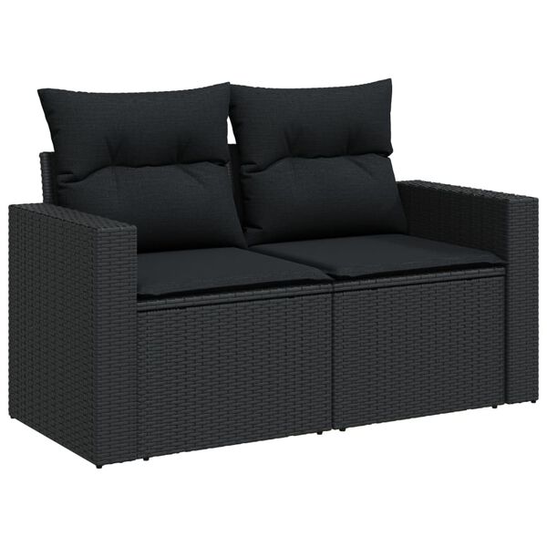 vidaXL Garden Sofa Set Black