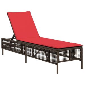 vidaXL Patio Sun Lounger Brown PE rattan, powder-coated steel Standard
