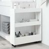 vidaXL Narrow Storage Trolley 3 Tier White Engineered Wood