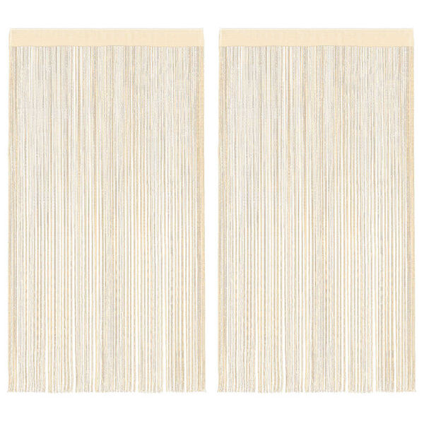 vidaXL String Curtains 2 pcs 39.4x98.4" Cream
