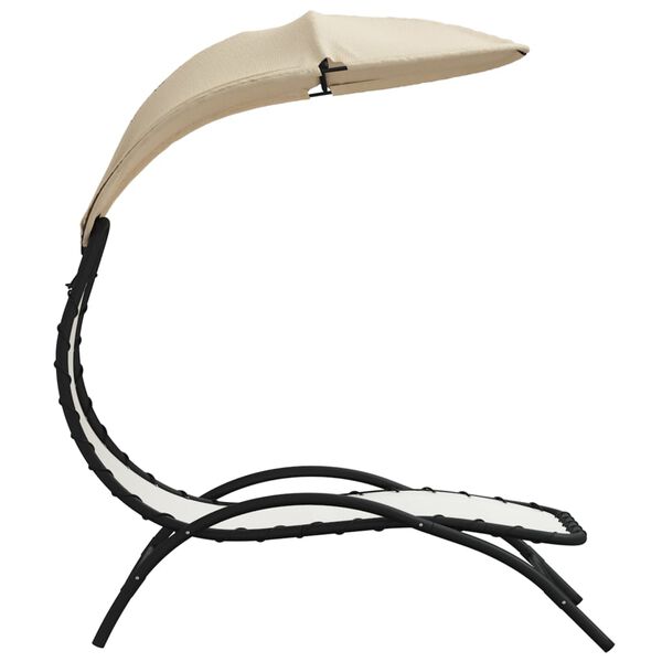 vidaXL Sun Lounger With Canopy Cream