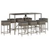 vidaXL Garden Bar Set Grey PE Rattan Large Removable Covers