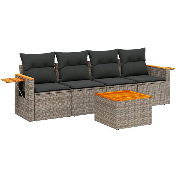 vidaXL Garden Sofa Set Grey