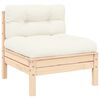 vidaXL Garden Lounge Set Set of 3 Cream, Natural Wood