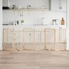 vidaXL Dog Gate with Door Foldable 6 Panels 118.1 " Poplar Wood