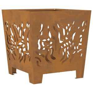 vidaXL Fire Pit Brown 15.75 x 15.75 x 15.75 in Steel