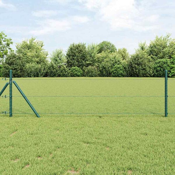 vidaXL Hexagon Fence Green 3.94 x 164.04 ft PVC
