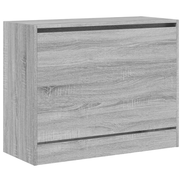 vidaXL Shoe Cabinet Gray Sonoma Engineered Wood Compact Modern