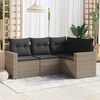 vidaXL Garden Sofa Set Grey PE Rattan, Powder-Coated Steel Large Modular