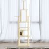 vidaXL Cat Tree Cream Engineered wood, plush, sisal Large Cat Tree