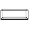 vidaXL Coffee Table Transparent Tempered glass, powder-coated steel