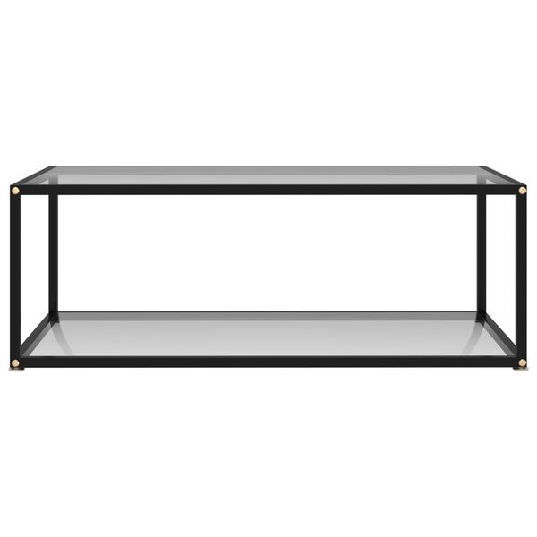 vidaXL Coffee Table Transparent Tempered glass, powder-coated steel